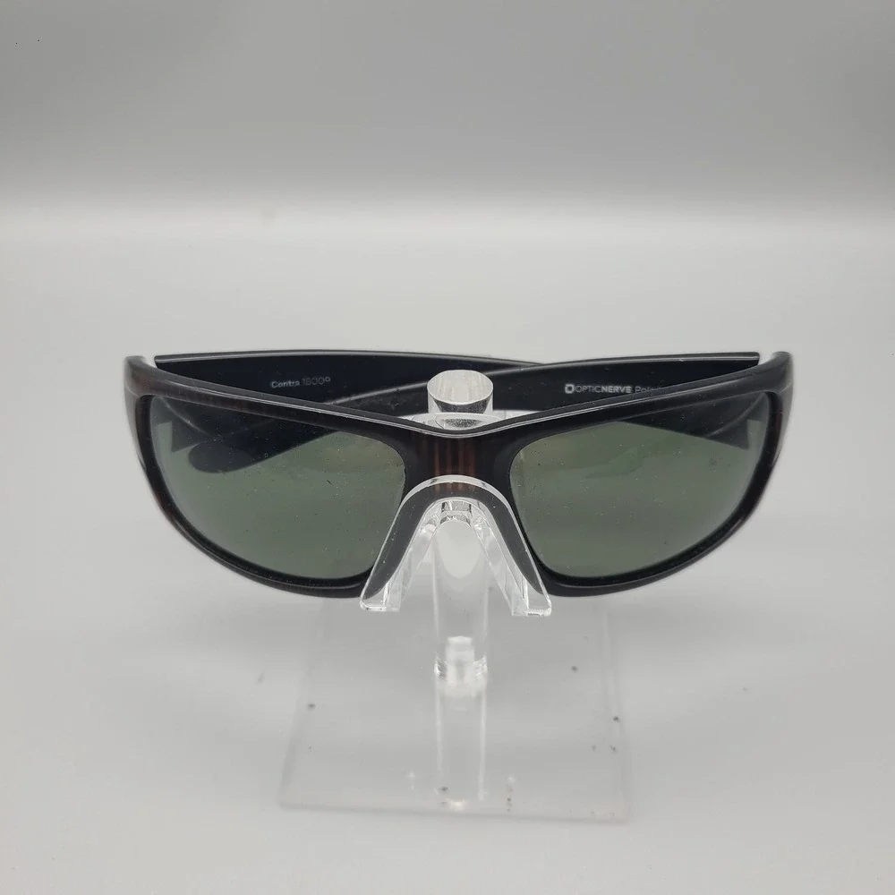 Optic Nerve Contra 18009 Polarized Sunglasses Brown Woodgrain Wrap Sport Mens